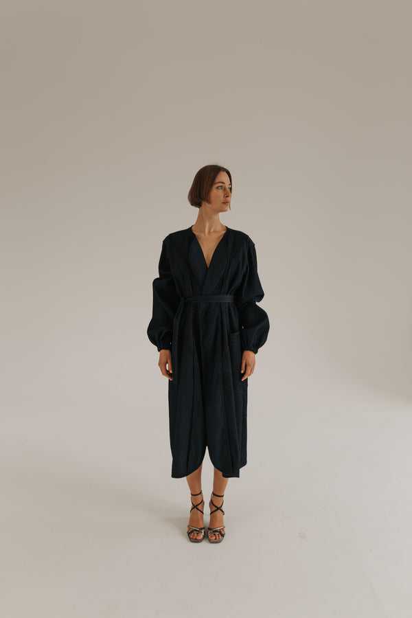 Navy Wrap Trench Coat